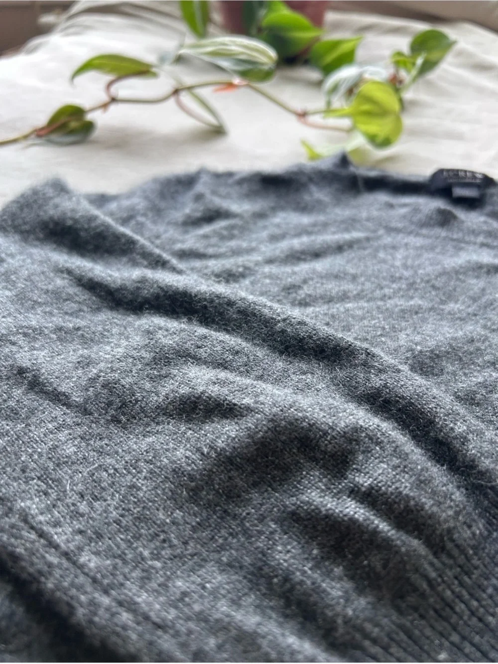 Cashmere J.Crew Soft Heather Gray Crewneck Sweater